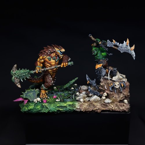 Kroxigor vs. Orc