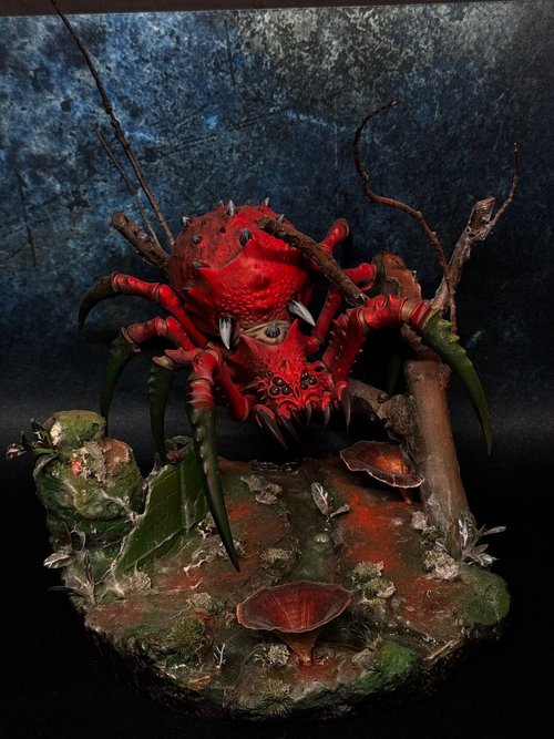 The spider on the woods