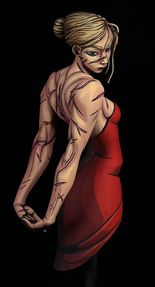 Warrior in Red Dress