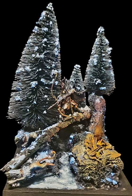 Winter hunting in the forest
