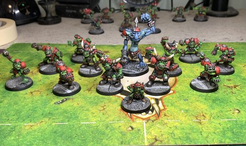 Retro Orc Bloodbowl team