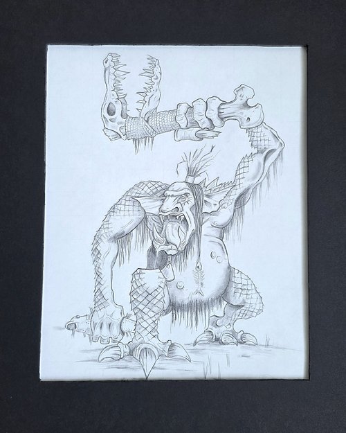 "River Troll....Enlarged" -  Pencil Drawing Based