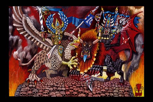 High above the battlefield, Lord Dramalliel and th