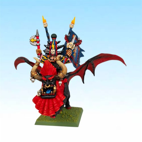 Chaos Dwarf Sorcerer on Lammasu