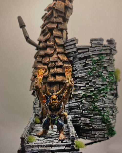 Ork Shaman Tower made with Sprues and Sprue Goo