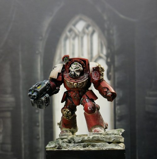 Blood angel terminator on rubble base