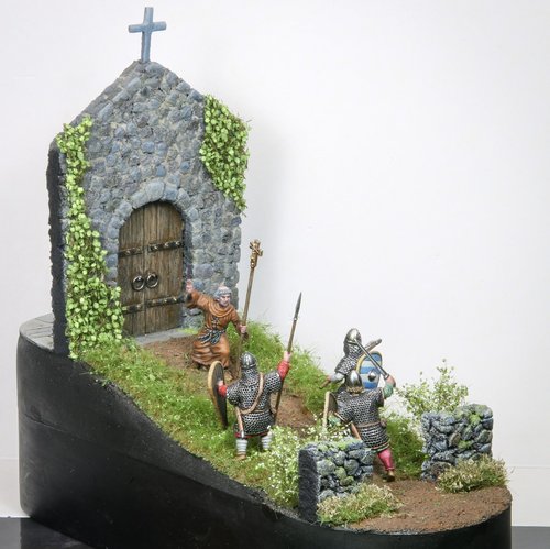 Norman soldiers pillaging a church