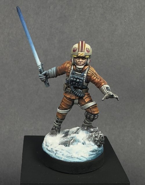 Luke Skywalker facing down imperial walkers