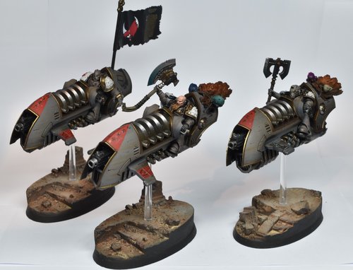 Space Wolves Legion Command Squad on Jetbikes